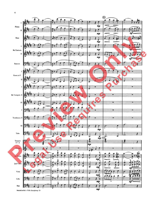 Mendelssohn's 5th Symphony "Reformation," 4th Movement 孟德爾頌,菲利克斯 交響曲 樂章 總譜 | 小雅音樂 Hsiaoya Music