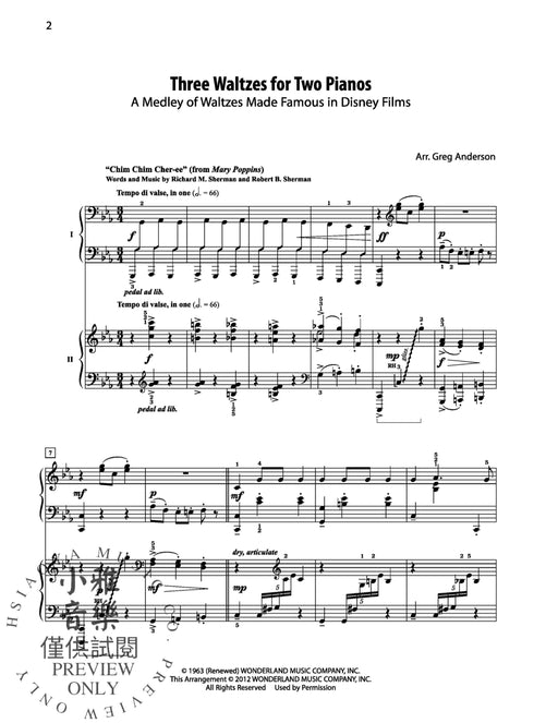 Three Waltzes for Two Pianos A Medley of Waltzes Made Famous in Disney Films 圓舞曲 鋼琴 組合曲 圓舞曲 | 小雅音樂 Hsiaoya Music
