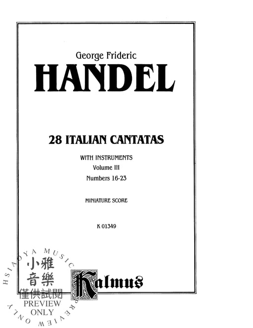28 Italian Cantatas with Instruments, Volume III, Nos. 16-23 (Various Voices) 韓德爾 清唱劇 | 小雅音樂 Hsiaoya Music