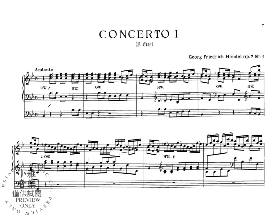 Six Organ Concerti, Opus 7 韓德爾 管風琴 音樂會 作品 | 小雅音樂 Hsiaoya Music