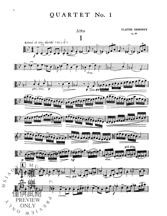 String Quartet, Opus 10 For Two Violins, Viola and Cello 德布西 弦樂四重奏作品 小提琴 中提琴 大提琴 | 小雅音樂 Hsiaoya Music