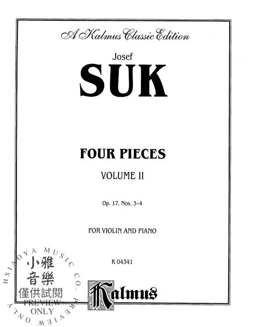 Four Pieces, Opus 17, Volume II 蘇克 小品 作品 | 小雅音樂 Hsiaoya Music