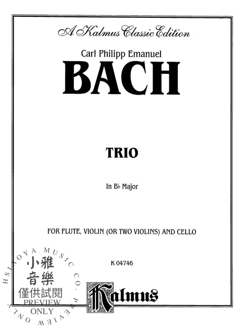 Trio in B-flat for Two Violins 巴赫卡爾‧菲利普‧艾曼紐 三重奏 小提琴 | 小雅音樂 Hsiaoya Music