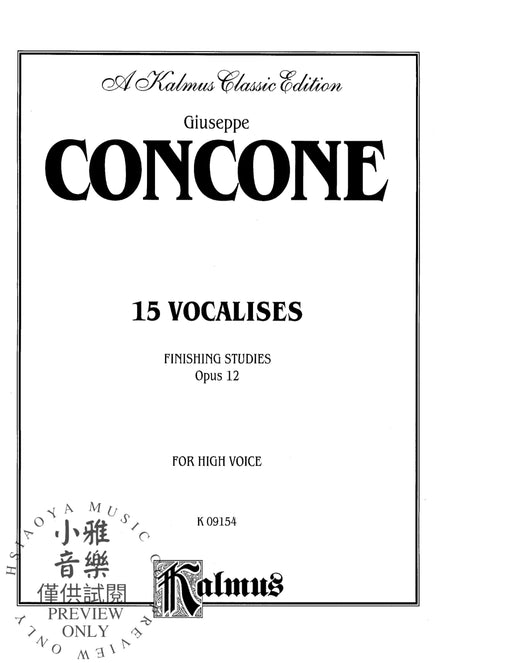 Fifteen Vocalises, Opus 12 (Finishing Studies) 作品 | 小雅音樂 Hsiaoya Music