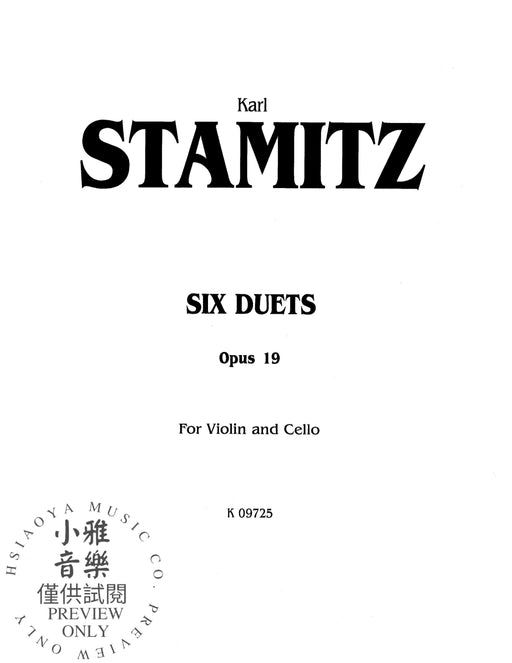 Six Duets, Opus 19 二重奏 作品 | 小雅音樂 Hsiaoya Music