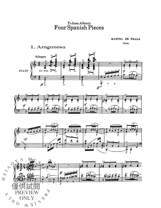 Four Spanish Pieces 法雅 小品 | 小雅音樂 Hsiaoya Music