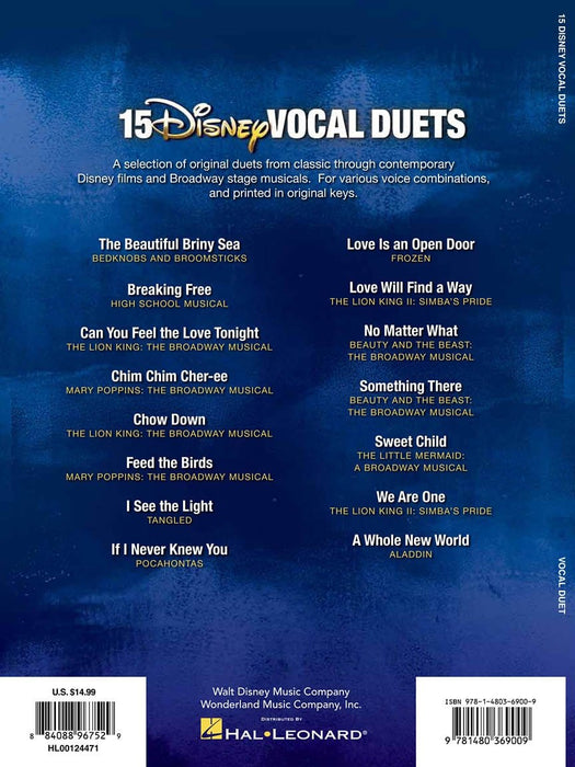 15 Disney Vocal Duets from Stage and Screen for Two Voices and Piano Accompaniment 二重奏 鋼琴 伴奏 | 小雅音樂 Hsiaoya Music