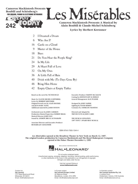 Les Misérables E-Z Play Today Volume 242 | 小雅音樂 Hsiaoya Music