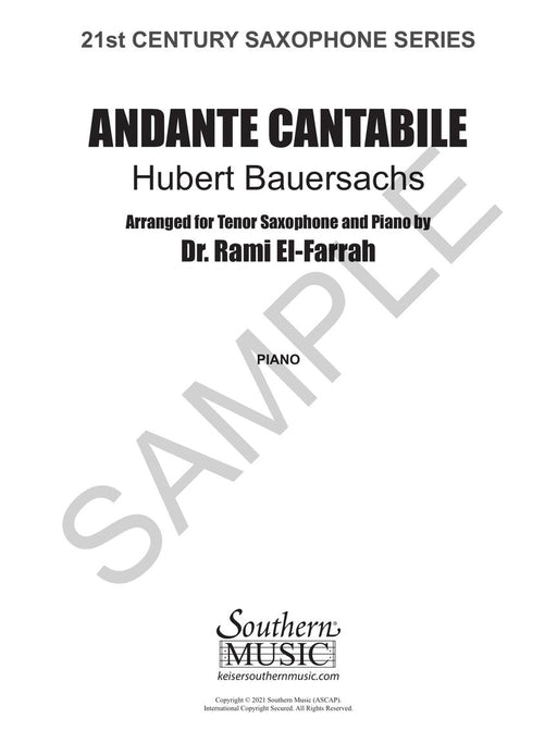 Andante Cantabile for Tenor Saxophone and Piano 行板 薩氏管鋼琴 | 小雅音樂 Hsiaoya Music