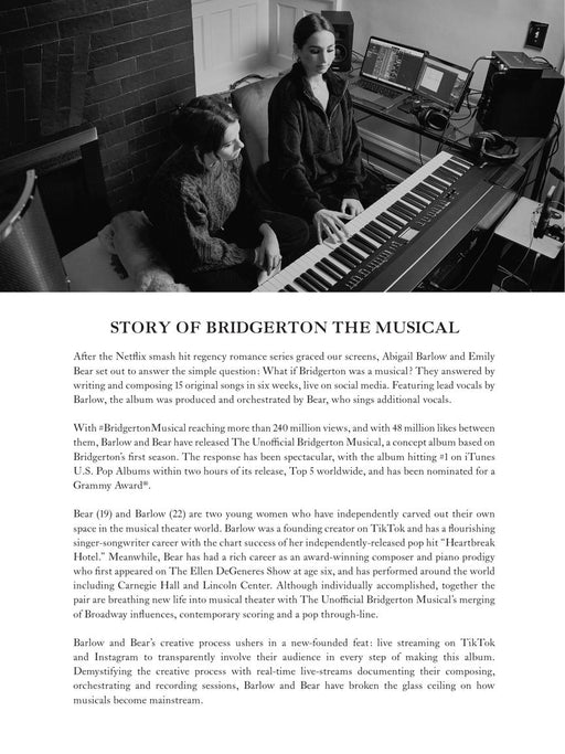 Barlow & Bear: The Unofficial Bridgerton Musical Easy Piano Selections 鋼琴 | 小雅音樂 Hsiaoya Music