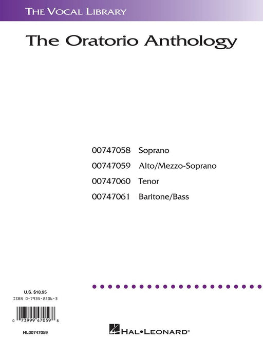 The Oratorio Anthology The Vocal Library Mezzo-Soprano/Alto 神劇 次女高音 | 小雅音樂 Hsiaoya Music