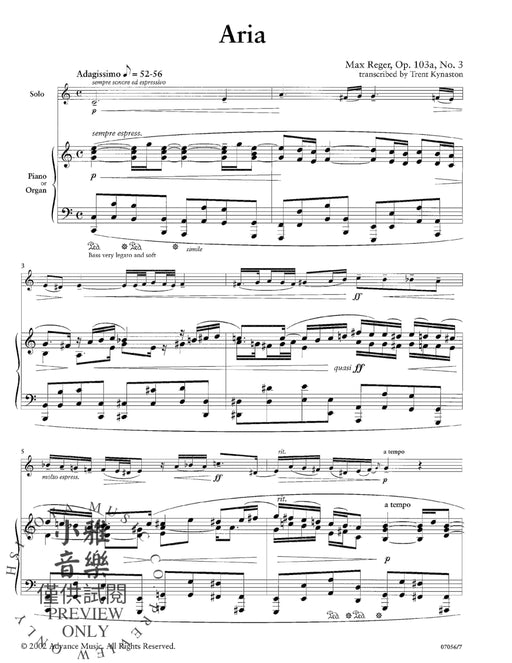 Aria Opus 103a, No. 3 For Alto Saxophone and Piano 詠唱調 作品 中音薩氏管 鋼琴 | 小雅音樂 Hsiaoya Music