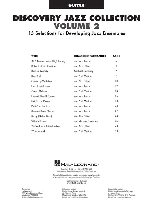 Discovery Jazz Collection - Guitar Volume 2 吉他 爵士音樂 吉他 | 小雅音樂 Hsiaoya Music