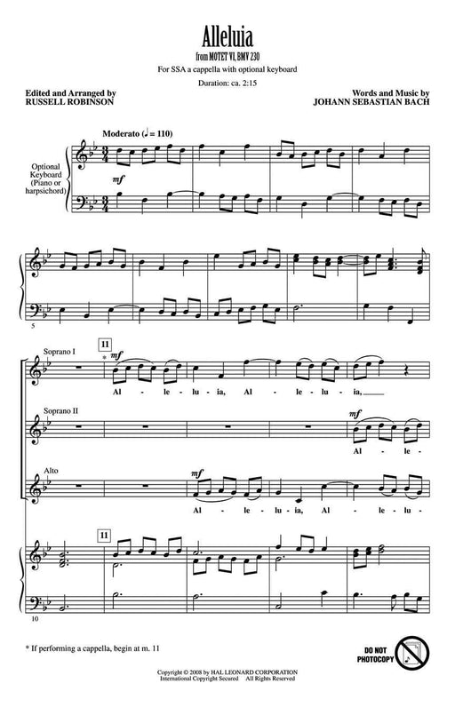 Alleluia (from Motet VI, BWV 230) 巴赫約翰‧瑟巴斯提安 經文歌 | 小雅音樂 Hsiaoya Music