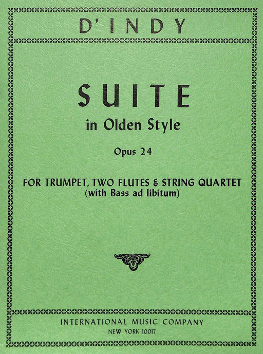 Suite in Olden Style, Opus 24 for Trumpet in D or B-flat, 2 Flutes & String Quartet (with string bass ad lib.) (parts) 組曲古代風格作品 小號 長笛四重奏弦樂 | 小雅音樂 Hsiaoya Music