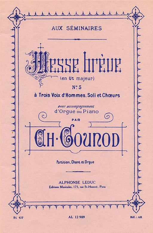 Messe Breve No. 5, C Major for Voice and Organ 古諾 短音符 管風琴 聲樂與器樂 | 小雅音樂 Hsiaoya Music