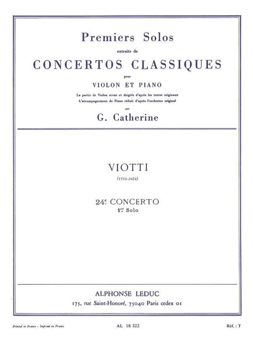 Premier Solos Concertos Classiques - Concerto No. 24, Solo No. 1 for Violin and Piano 韋歐第 協奏曲 小提琴(含鋼琴伴奏) | 小雅音樂 Hsiaoya Music