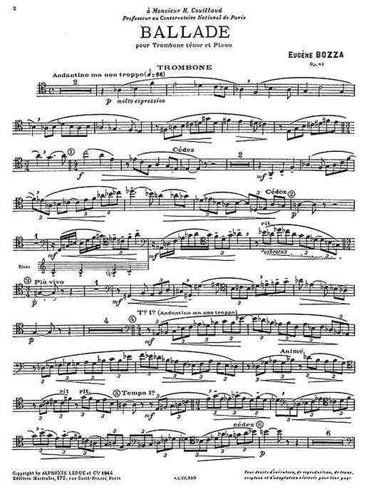 Ballade for Trombone and Piano 敘事曲長號 鋼琴 長號(含鋼琴伴奏) | 小雅音樂 Hsiaoya Music