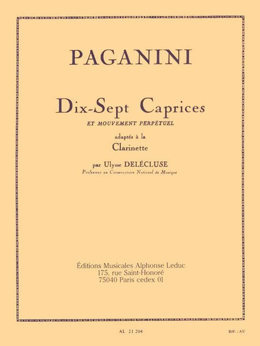 Dix-sept Caprices Et Mouvement Perpetuel Adaptes A La Clarinette 隨想曲 豎笛 | 小雅音樂 Hsiaoya Music