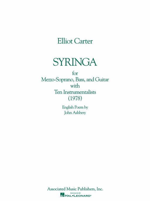 Syringa (1978) Full Score 卡特 大總譜 | 小雅音樂 Hsiaoya Music