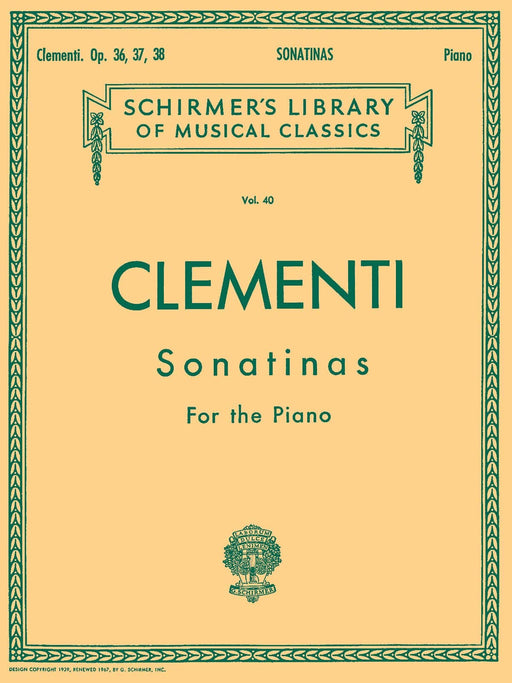 12 Sonatinas, Op. 36, 37, 38 Schirmer Library of Classics Volume 40 Piano Solo 克雷門悌穆奇歐 小奏鳴曲 鋼琴 獨奏 | 小雅音樂 Hsiaoya Music