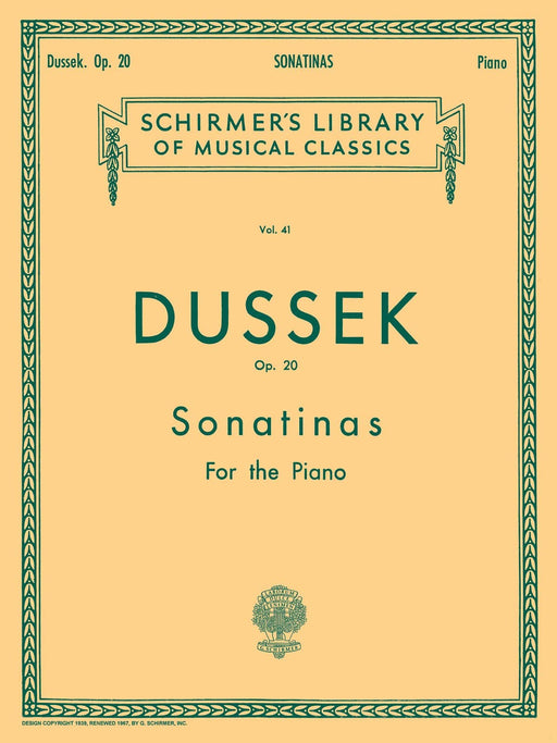 6 Sonatinas, Op. 20 Schirmer Library of Classics Volume 41 Piano Solo 杜賽克 小奏鳴曲 鋼琴 獨奏 | 小雅音樂 Hsiaoya Music