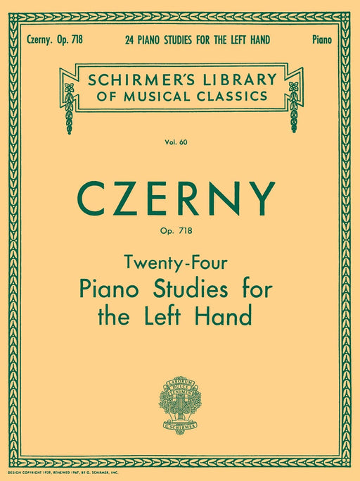 24 Studies for the Left Hand, Op. 718 Schirmer Library of Classics Volume 60 Piano Technique 徹爾尼 鋼琴 | 小雅音樂 Hsiaoya Music