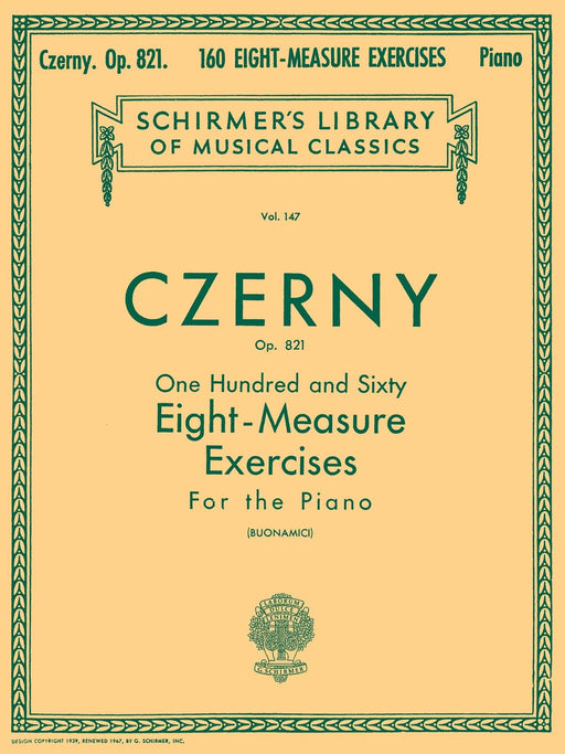 160 Eight-Measure Exercises, Op. 821 Schirmer Library of Classics Volume 147 Piano Technique 徹爾尼 練習曲 鋼琴 | 小雅音樂 Hsiaoya Music