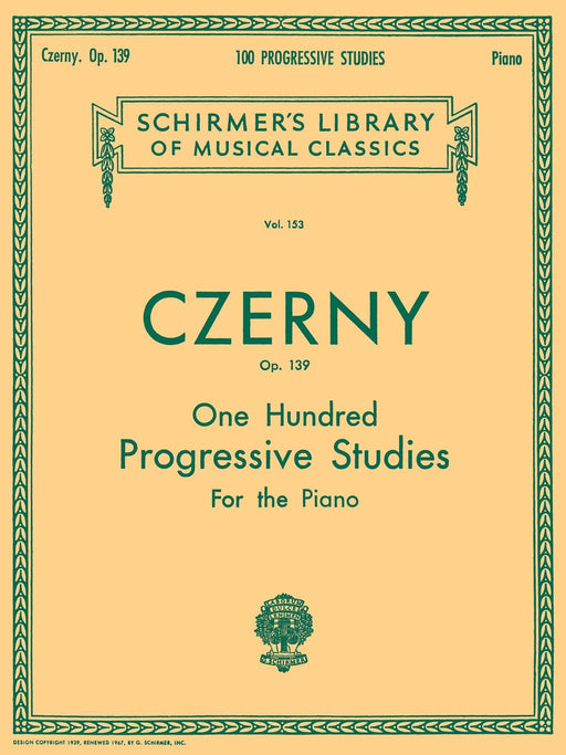 100 Progressive Studies without Octaves, Op. 139 Schirmer Library of Classics Volume 153 Piano Technique 徹爾尼 鋼琴 | 小雅音樂 Hsiaoya Music