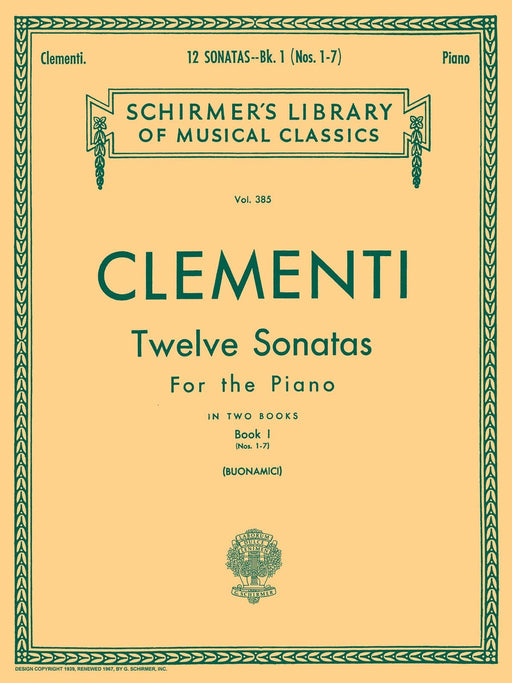 12 Sonatas - Book 1 Schirmer Library of Classics Volume 385 Piano Solo 克雷門悌穆奇歐 奏鳴曲 鋼琴 獨奏 | 小雅音樂 Hsiaoya Music