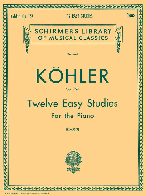 12 Easy Studies, Op. 157 Schirmer Library of Classics Volume 425 Piano Technique 鋼琴 | 小雅音樂 Hsiaoya Music