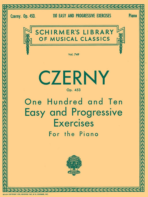 110 Easy and Progressive Exercises, Op. 453 Schirmer Library of Classics Volume 749 Piano Technique 徹爾尼 練習曲 鋼琴 | 小雅音樂 Hsiaoya Music