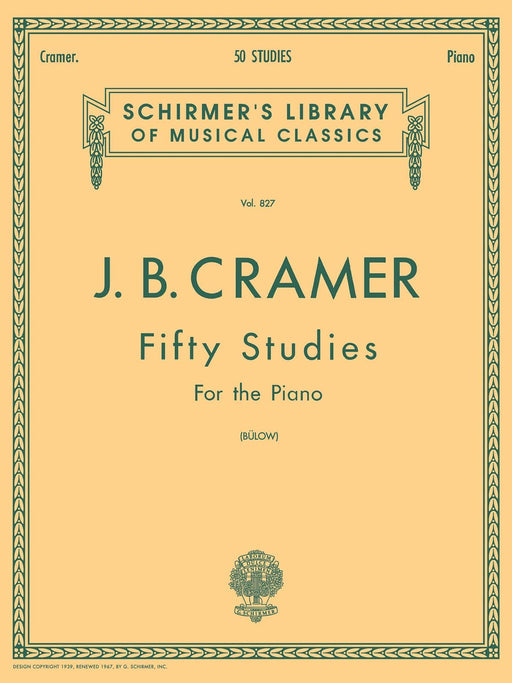 50 Selected Studies (Complete) Schirmer Library of Classics Volume 827 Piano Solo 克拉莫 鋼琴 獨奏 | 小雅音樂 Hsiaoya Music
