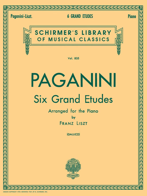 6 Grande Etudes after N. Paganini Schirmer Library of Classics Volume 835 Piano Solo 李斯特 練習曲 鋼琴 獨奏 | 小雅音樂 Hsiaoya Music