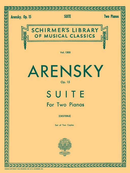 Suite, Op. 15 (set) Schirmer Library of Classics volume 1300 Piano Duet 阿倫斯基 組曲 四手聯彈 | 小雅音樂 Hsiaoya Music
