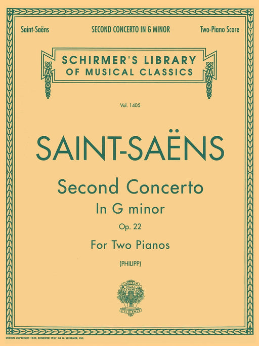 Concerto No. 2 in G Minor, Op. 22 Schirmer Library of Classics Volume 1405 2 Pianos, 4 Hands 協奏曲 鋼琴 | 小雅音樂 Hsiaoya Music