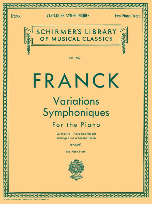 Variations Symphoniques Schirmer Library of Classics Volume 1407 Piano Duet 法朗克賽札爾 詠唱調 四手聯彈 | 小雅音樂 Hsiaoya Music