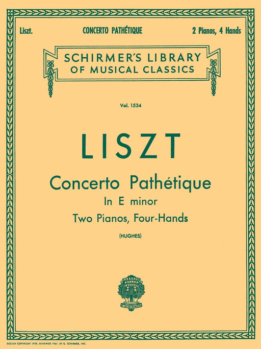 Concerto Pathétique in E Minor (2-Piano Score) Schirmer Library of Classics Volume 1534 Piano Duet 李斯特 協奏曲悲愴 鋼琴總譜 四手聯彈 | 小雅音樂 Hsiaoya Music