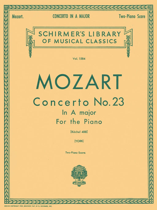 Concerto No. 23 in A, K.488 Schirmer Library of Classics Volume 1584 Piano Duet 莫札特 協奏曲 四手聯彈 | 小雅音樂 Hsiaoya Music