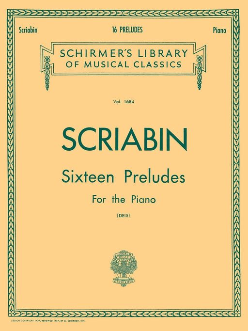 16 Preludes Schirmer Library of Classics Volume 1684 Piano Solo 斯克里亞賓 前奏曲 鋼琴 獨奏 | 小雅音樂 Hsiaoya Music