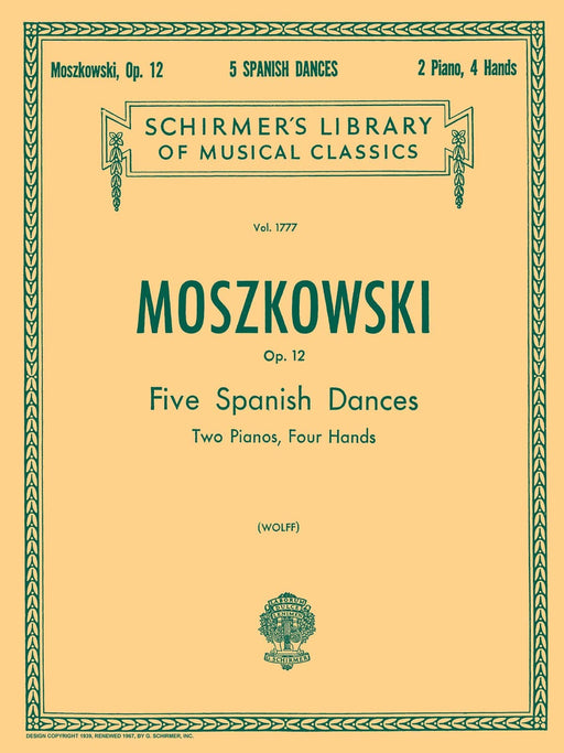 5 Spanish Dances, Op. 12 Schirmer Library of Classics Volume 1777 2 Pianos, 4 Hands 莫什科夫斯基 舞曲 鋼琴 | 小雅音樂 Hsiaoya Music