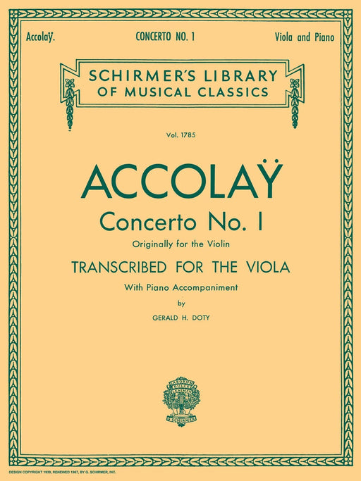 Concerto No. 1 Schirmer Library of Classics Volume 1785 Viola and Piano Reductio 協奏曲 中提琴 鋼琴 | 小雅音樂 Hsiaoya Music