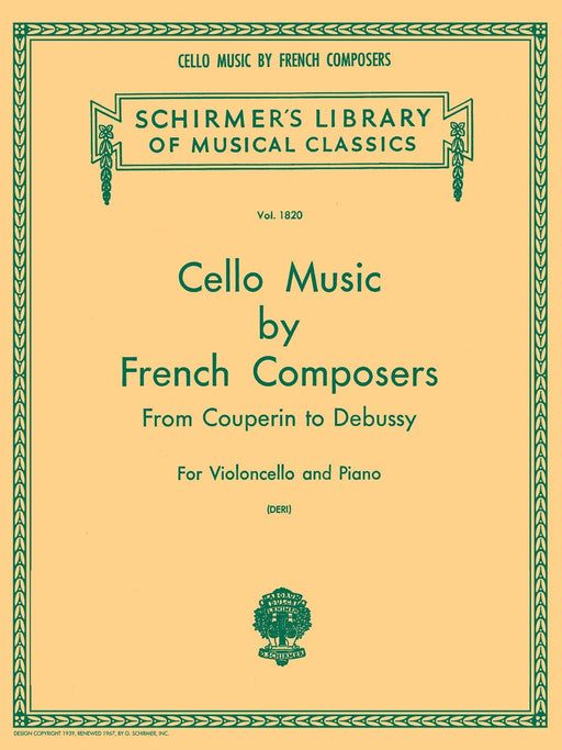 Cello Music by French Composers Schirmer Library of Classics Volume 1820 Cello and Piano 大提琴 鋼琴 | 小雅音樂 Hsiaoya Music