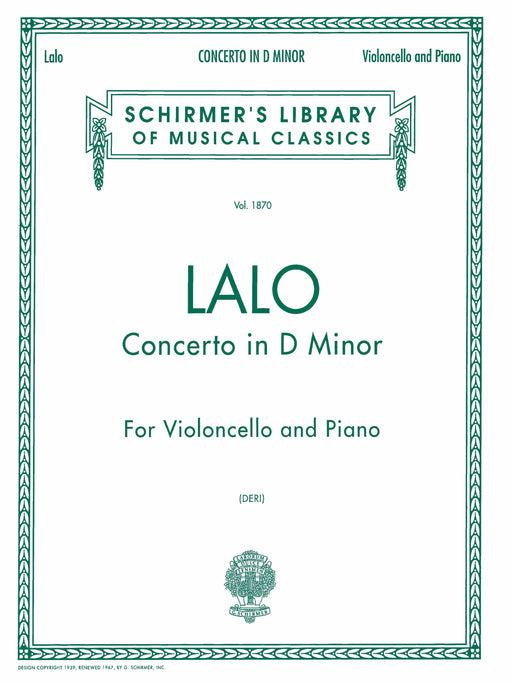 Concerto in D Minor Schirmer Library of Classics Volume 1870 Score and Parts 拉羅 協奏曲 | 小雅音樂 Hsiaoya Music