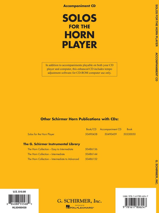 Solos for the Horn Player French Horn and Piano Accompaniment CD 獨奏 法國號 鋼琴 伴奏 | 小雅音樂 Hsiaoya Music