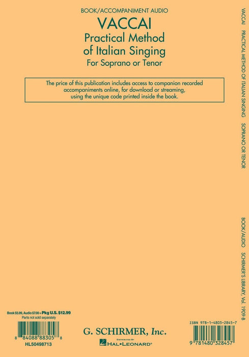 Practical Method of Italian Singing Soprano or Tenor, Book/Online Audio | 小雅音樂 Hsiaoya Music