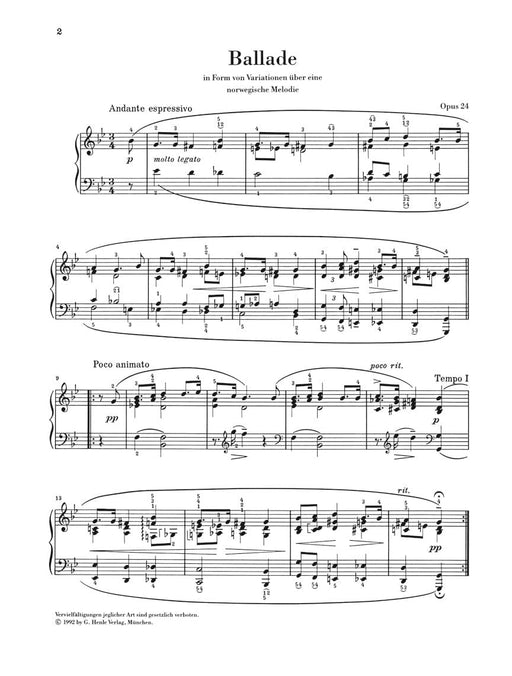 Ballade Op. 24 Piano Solo 葛利格 敘事曲 鋼琴 亨乐版 | 小雅音樂 Hsiaoya Music