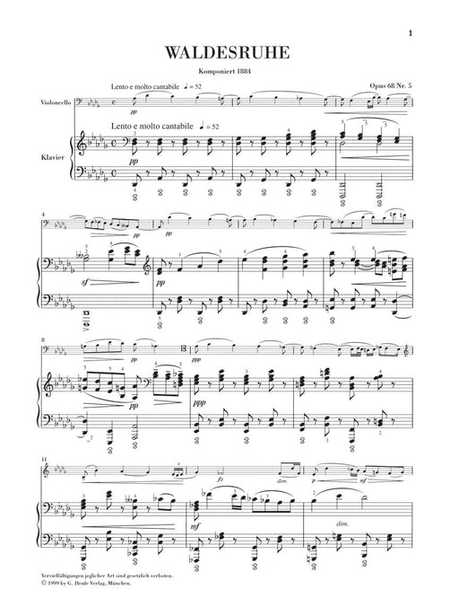 Waldesruhe (Silent Woods) Op. 68 Cello and Piano 德弗札克 大提琴(含鋼琴伴奏) 亨乐版 | 小雅音樂 Hsiaoya Music