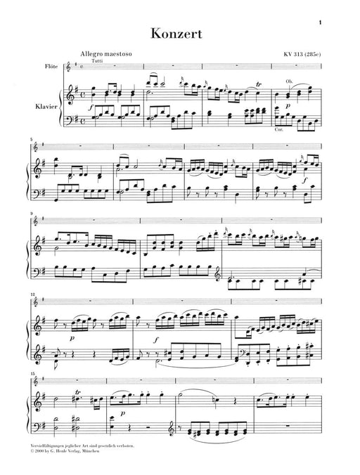 Concerto No. 1 in G Major, K 313 for Flute & Piano Reduction 莫札特 第一號長笛協奏曲 亨乐版 | 小雅音樂 Hsiaoya Music