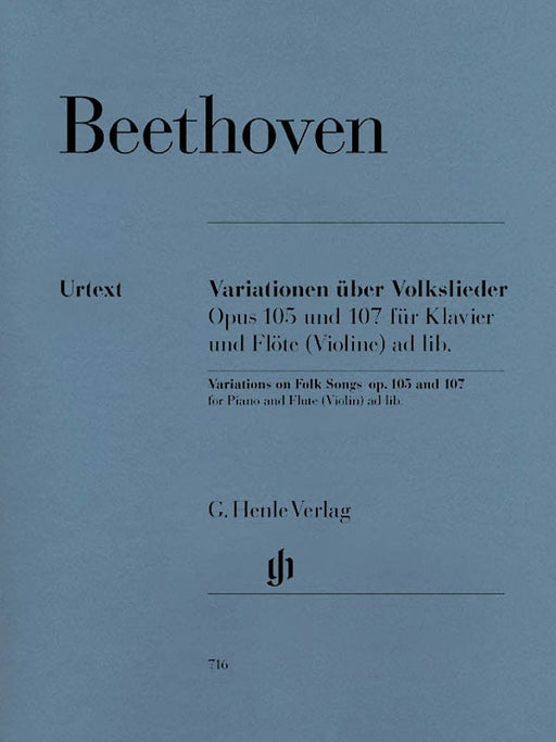 Variations on Folk Songs, Op. 105 and 107 for Flute (Violin) ad lib. & Piano 貝多芬 民謠變奏曲 亨乐版 | 小雅音樂 Hsiaoya Music